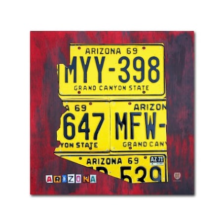 Trademark Fine Art Design Turnpike 'Arizona License Plate' Canvas Art, 18x18 ALI1266-C1818GG